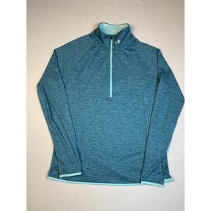 Under Armour 1/4 Zip Womens XL Blue HeatGear Running Training Athletic Top